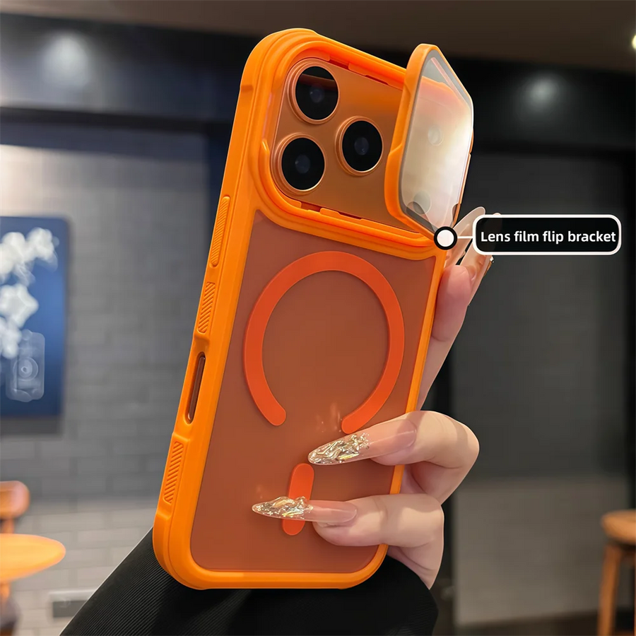 Full Lens Protection Flip Stand Magnetic iPhone Case - Image 1