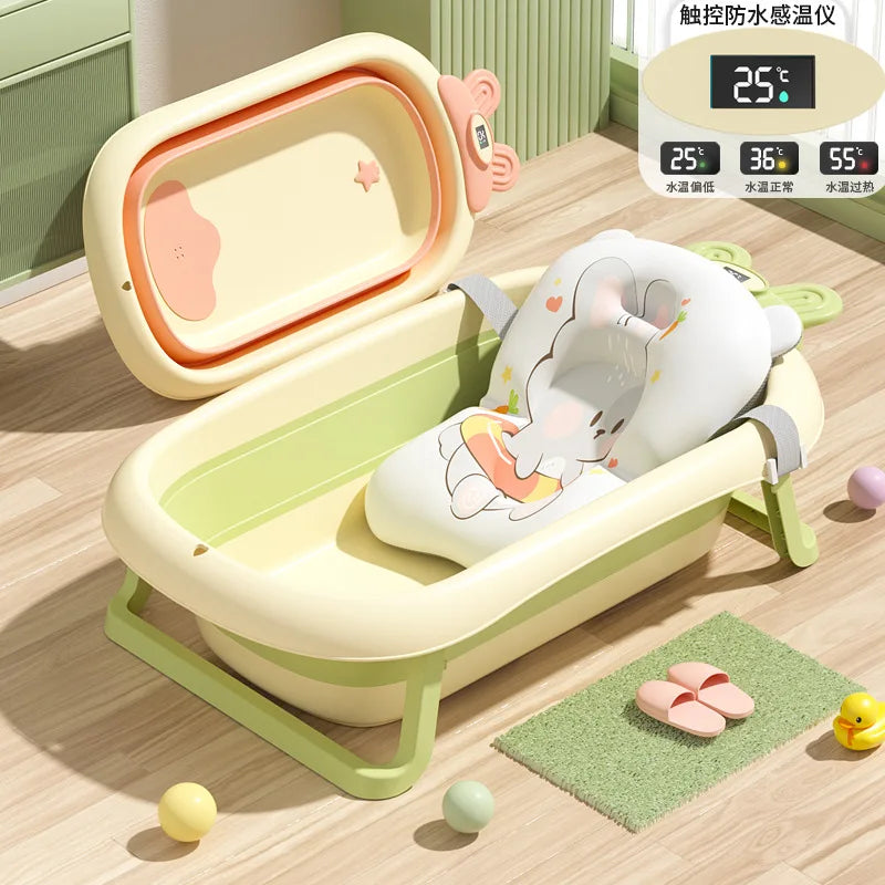 Foldable Temperature Sensor Display Baby Bathtub - Image 5
