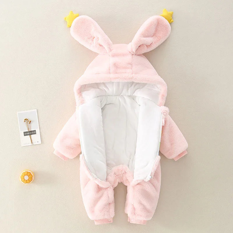 Winter Bunny Cozy Warm Baby Jumpsuit - Image 3