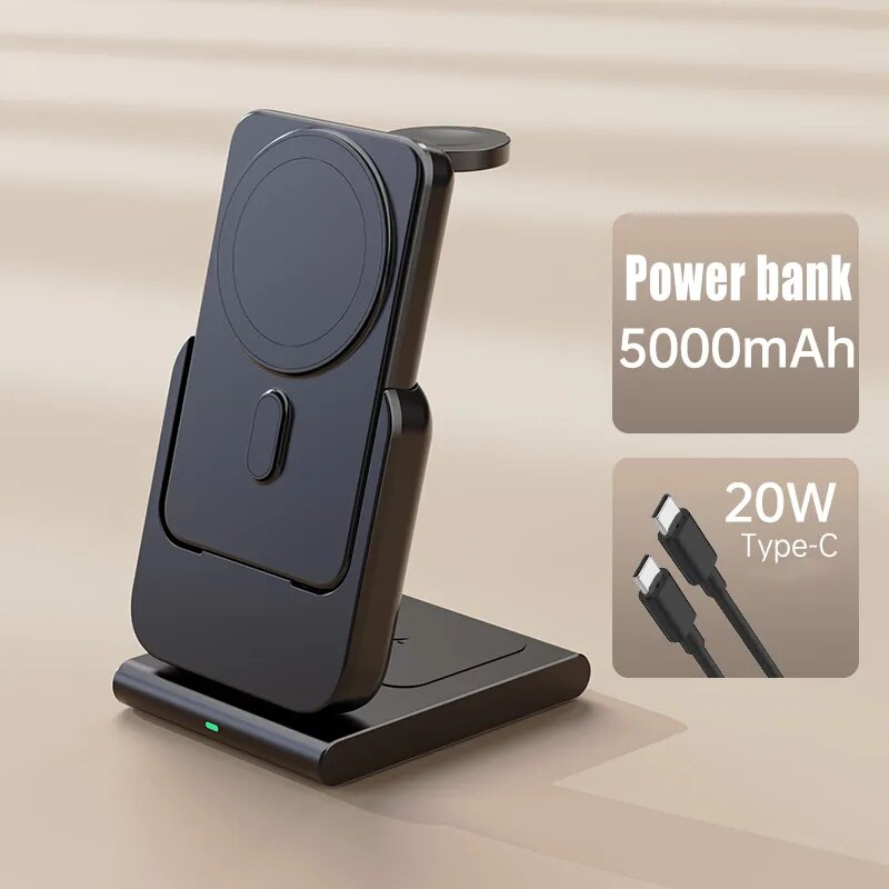 3in1 Magnetic Fast Charging Magsafe Power Bank Station - Image 6