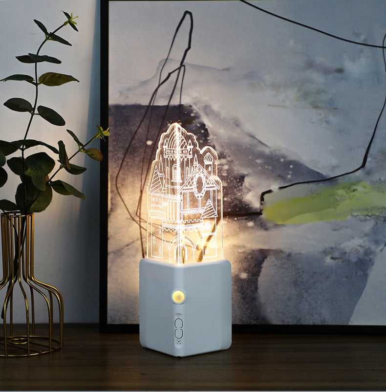 3D LED Rechargeable Wall Night Lamp - Image 1