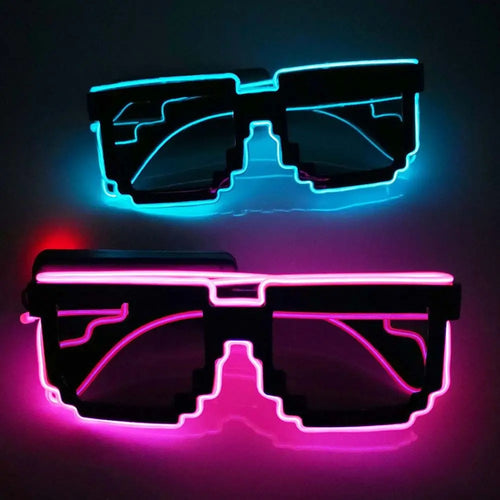 Flashing Luminous 8-Bit Stylish Party Glasses - Image 0