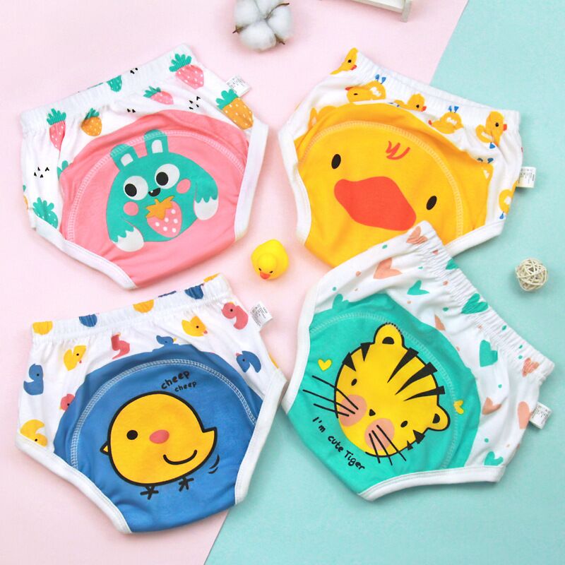 4-Pack Cute Animals Cotton Unisex Kids Underwear Set - Image 0