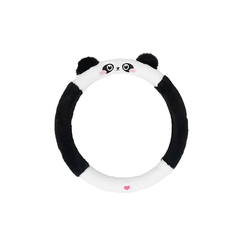Soft Winter Animal Plush Steering Wheel Cover - Image 4