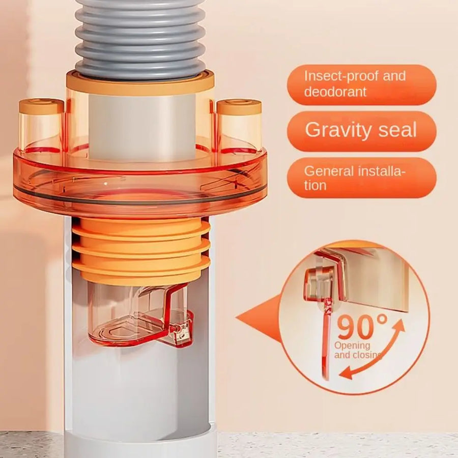 Odor Prevention Automatic Drainage Pipe Adapter Drainer - Image 4