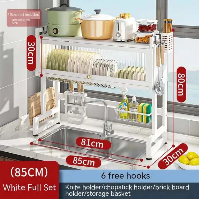 Modern Kitchen Over The Sink Organizer Dish Rack - Image 5