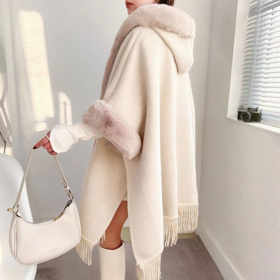 Wearable Blanket Women Lining Long Poncho - Image 2