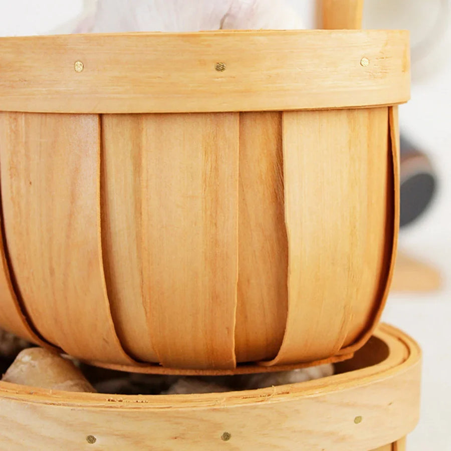 French Market Handcrafted Wooden Basket - Image 10