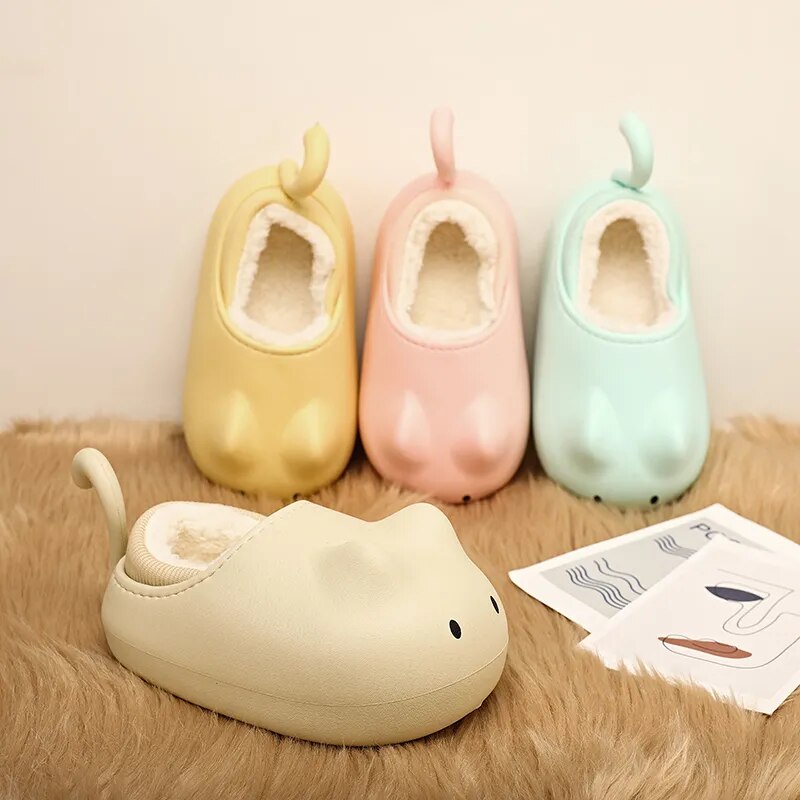 Cozy Cat Winter Kids Plush Shoe - Image 3