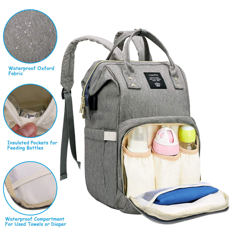 Large Capacity USB Mom Baby Diaper Backpack - Image 5
