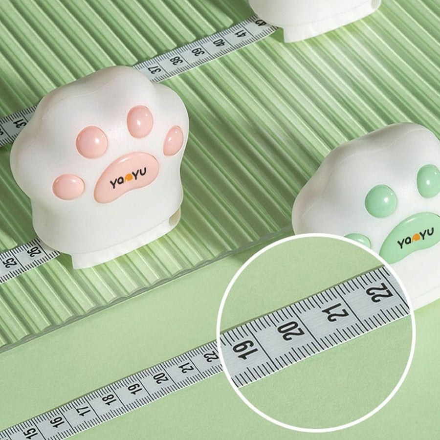 Cat Paw Double Scale Automatic Shrinking Tape Measure - Image 0