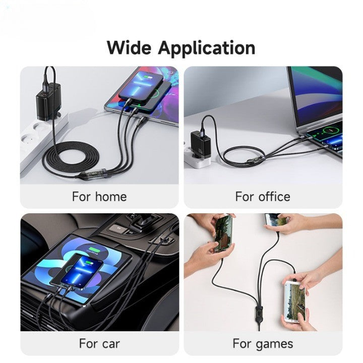 3in1 Digital Display Quick Charging Universal Charging Cable - Image 1