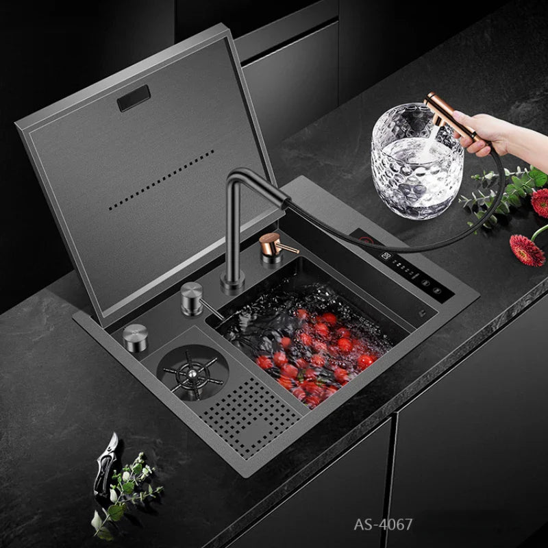 Nano Black Luxury Hydro Purification Hidden Kitchen Sink - Image 1