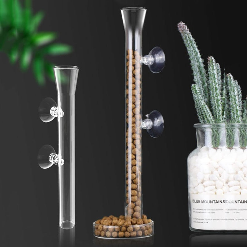 Transparent Aquarium Glass Tube Fish Feeder - Image 3