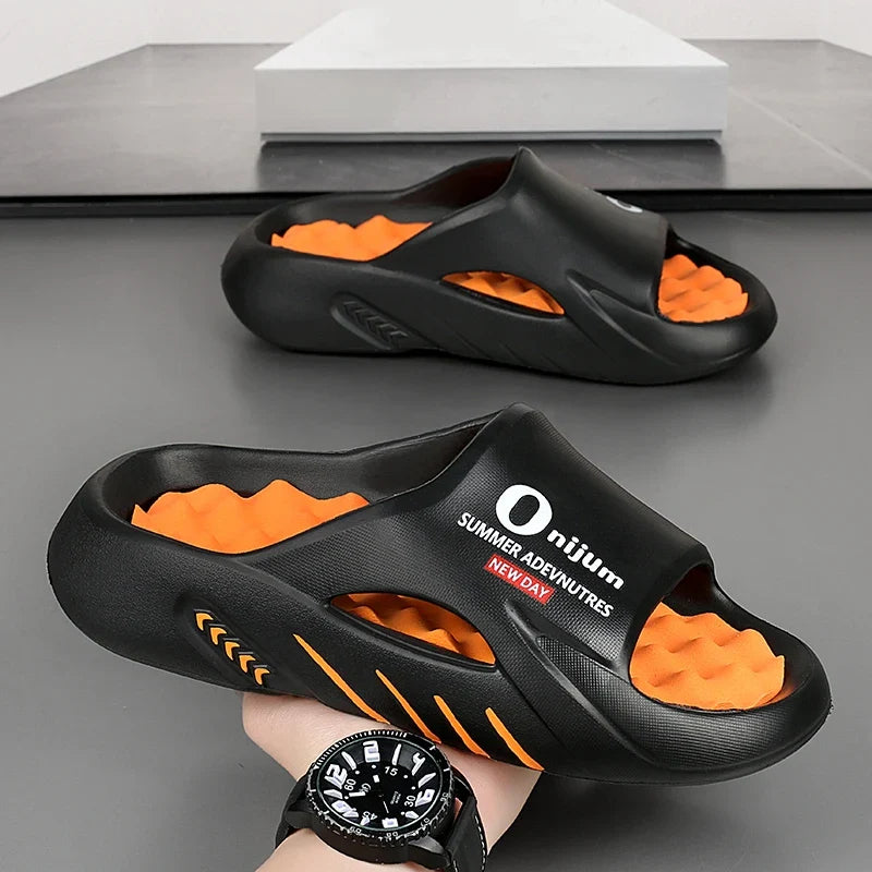 Orange Fire Casual Beach Massager Slippers - Image 7