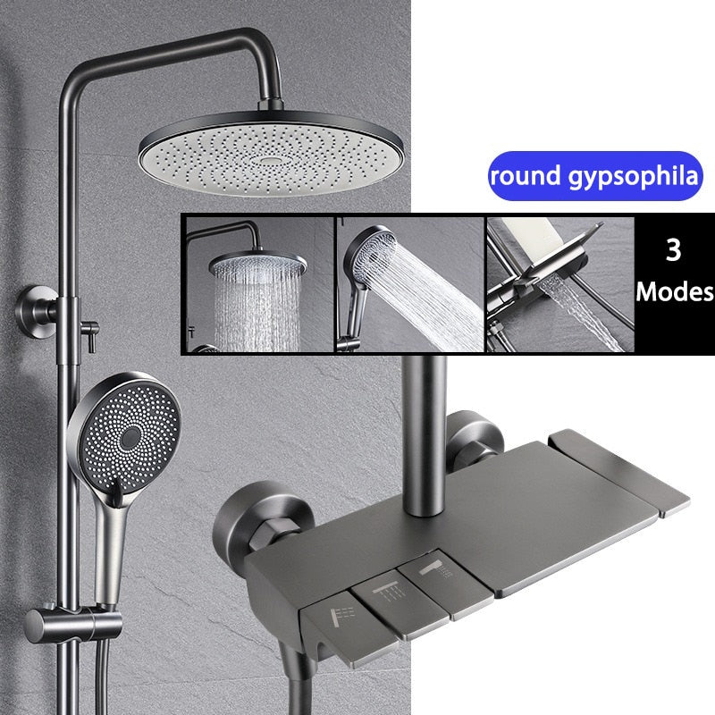 Elegant Piano Style Rainfall Bathroom Shower Set - Image 8