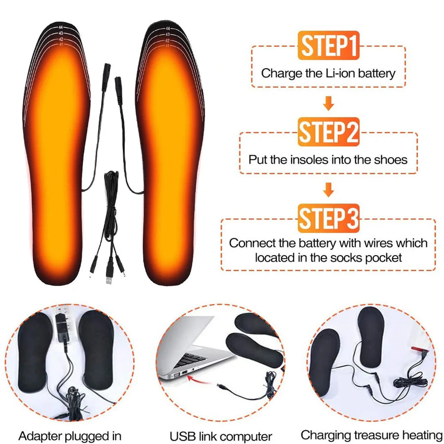 USB Heated Warm Shoe Insoles - Image 1