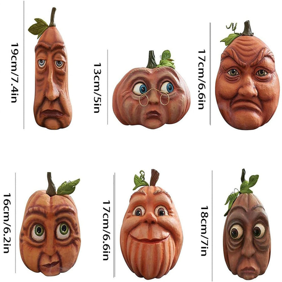 Expressive Pumpkin Faces Halloween Decoration - Image 4