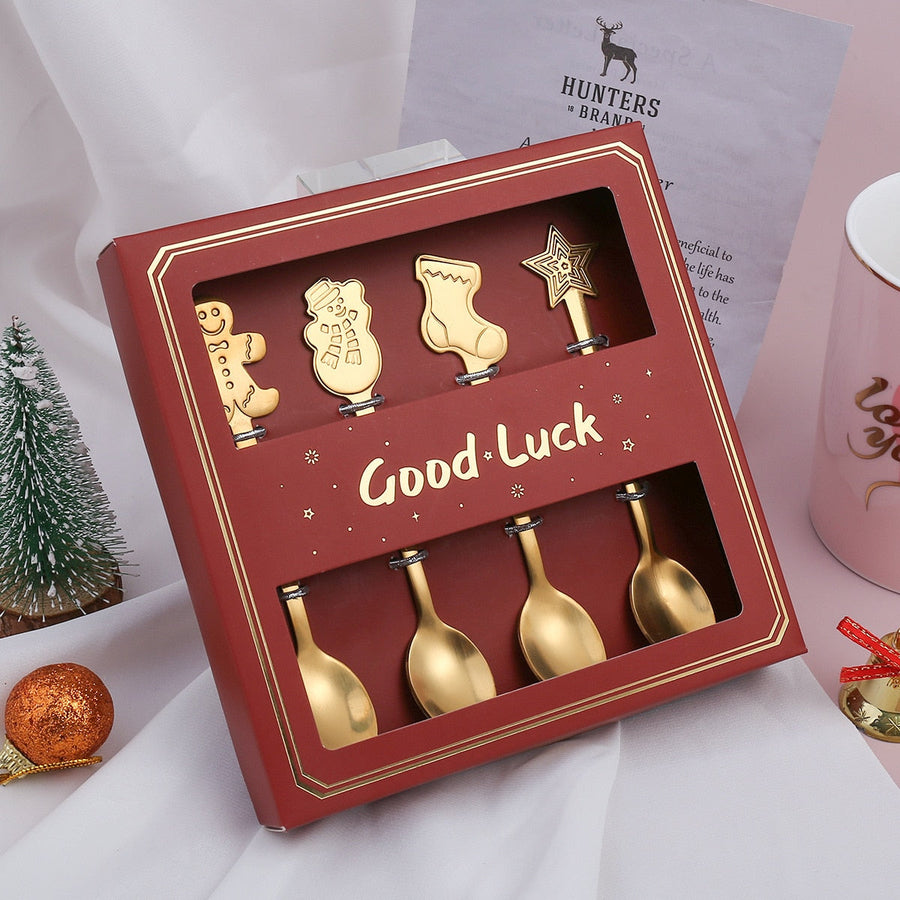 4Pcs Christmas Best Wishes Tableware Set - Image 5