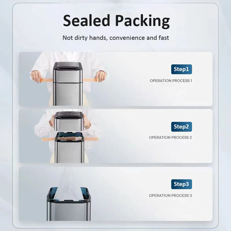 Smart Stainless Steel Automatic Sensor Trash Bin - Image 6