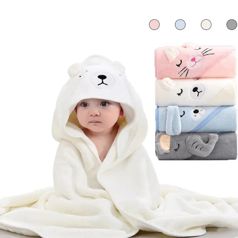 Animal-Themed Hooded Baby Bathrobe - Image 1