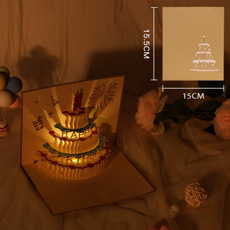 3D Birthday Music Happy Cake Cards - Image 1