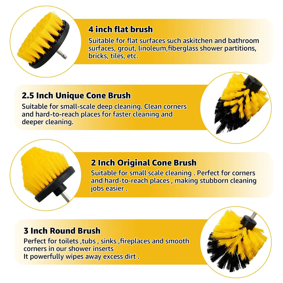 5PCS Electric Drill Attachment Ultimate Cleaning Brush Kit - Image 1
