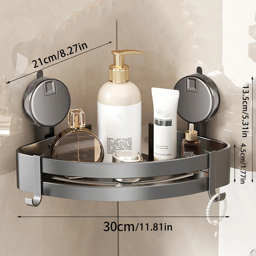 No-Drill Suction Powered Corner Bathroom Organizer - Image 4