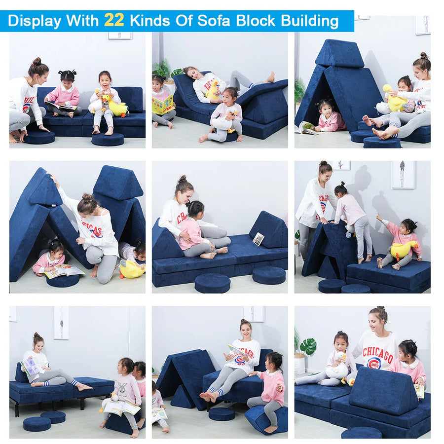 Modular Foam Foldable Couch Play Mattress Sofa - Image 3