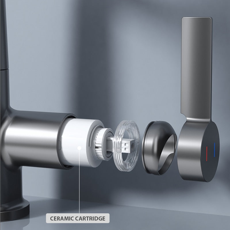 Modern Sleek Waterfall Temperature Display Faucet - Image 6