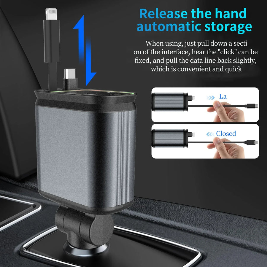 Starry Sky Retractable Cable Car Projector Charger - Image 5