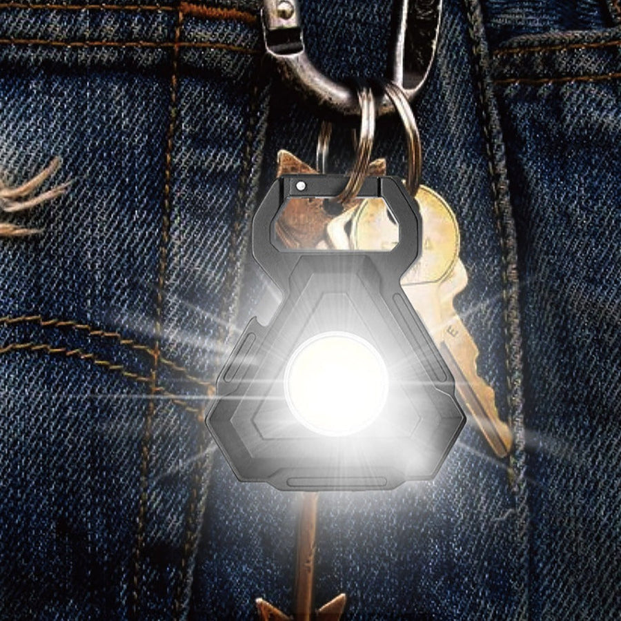 Mini LED Flashlight USB Bottle Opener Keychain - Image 2
