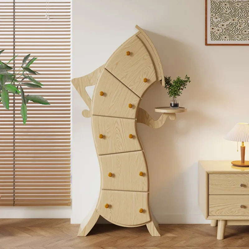 Sassy Playful Minimalist Wooden Cabinet - Image 1