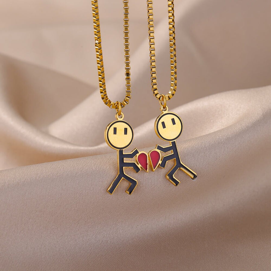 2pcs Double Love Heart Necklace - Image 0