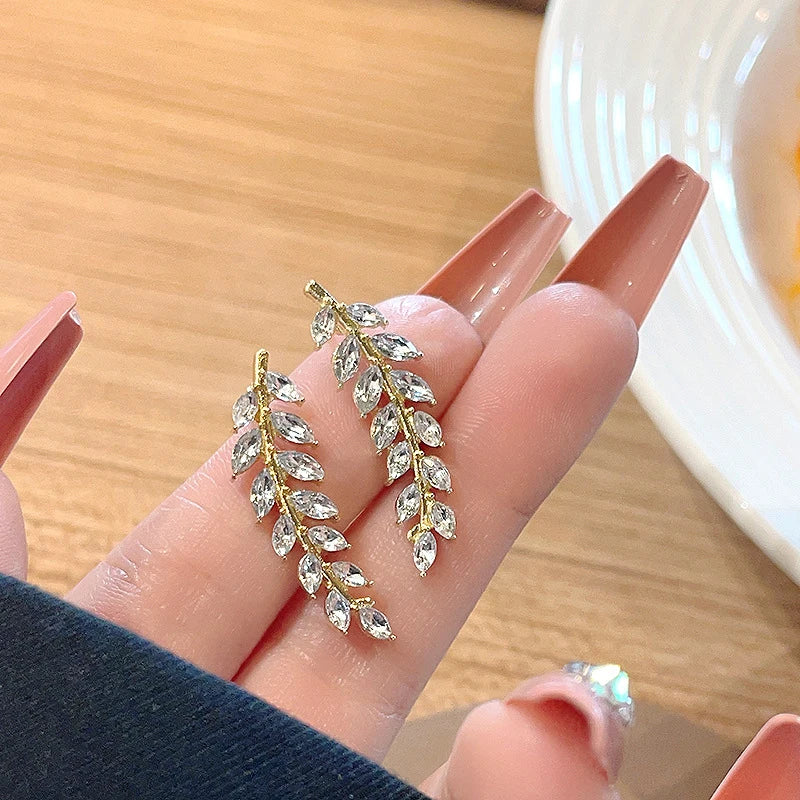 Crystal Leaf Design Cuff Earring - Image 1