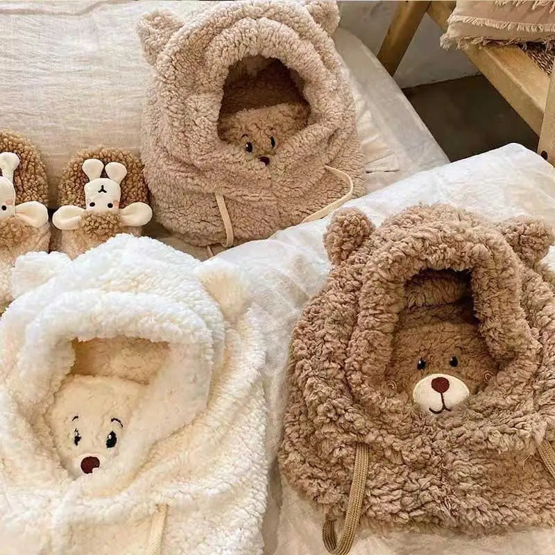 Plush Warm Bear Winter Scarf Mask - Image 5