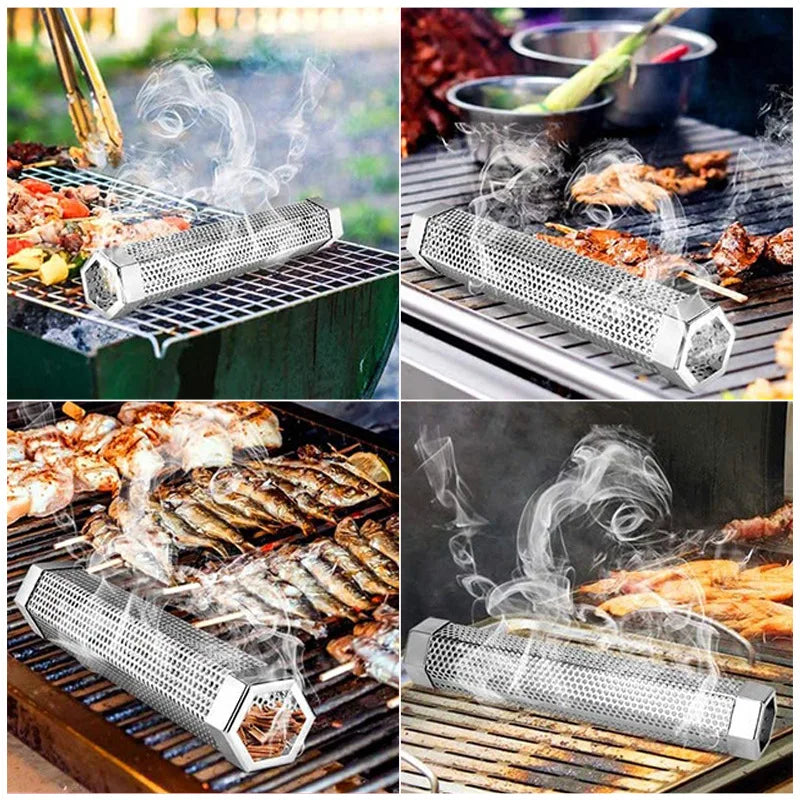 Aromatic Stainless Steel Hexagon BBQ Smoker Tube - Image 2