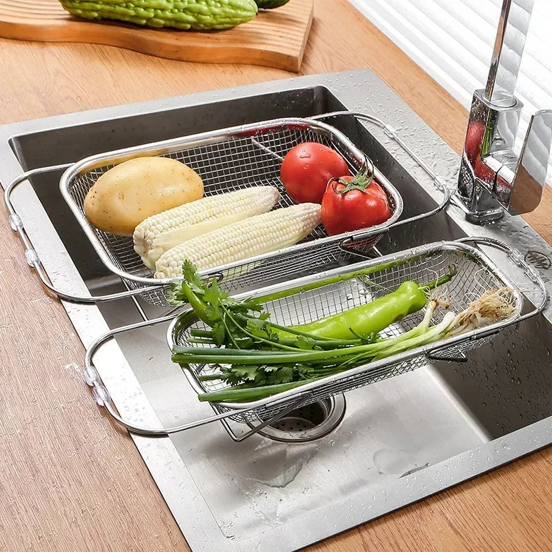 Space-Saving Over-Sink Mesh Strainer Rack - Image 1