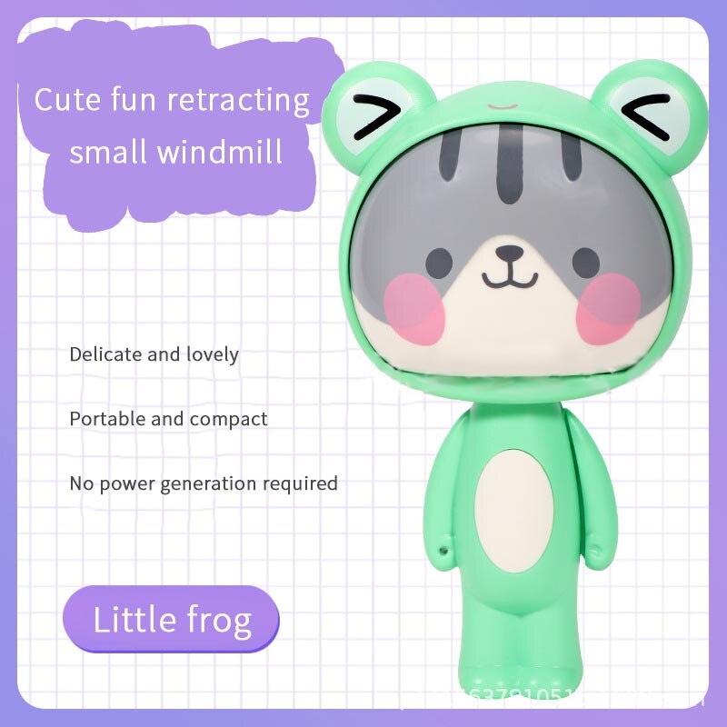 Cute Cartoon Hand Press Foldable Fan - Image 8