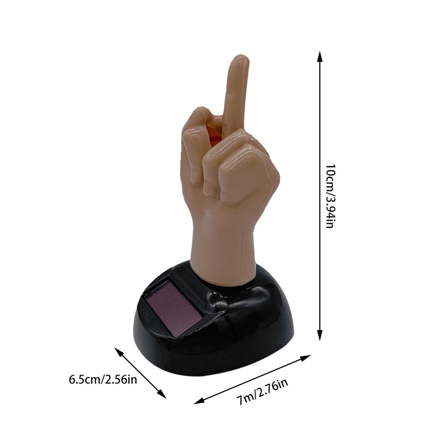 Car Dashboard Middle Finger Solar Power Decor - Image 2