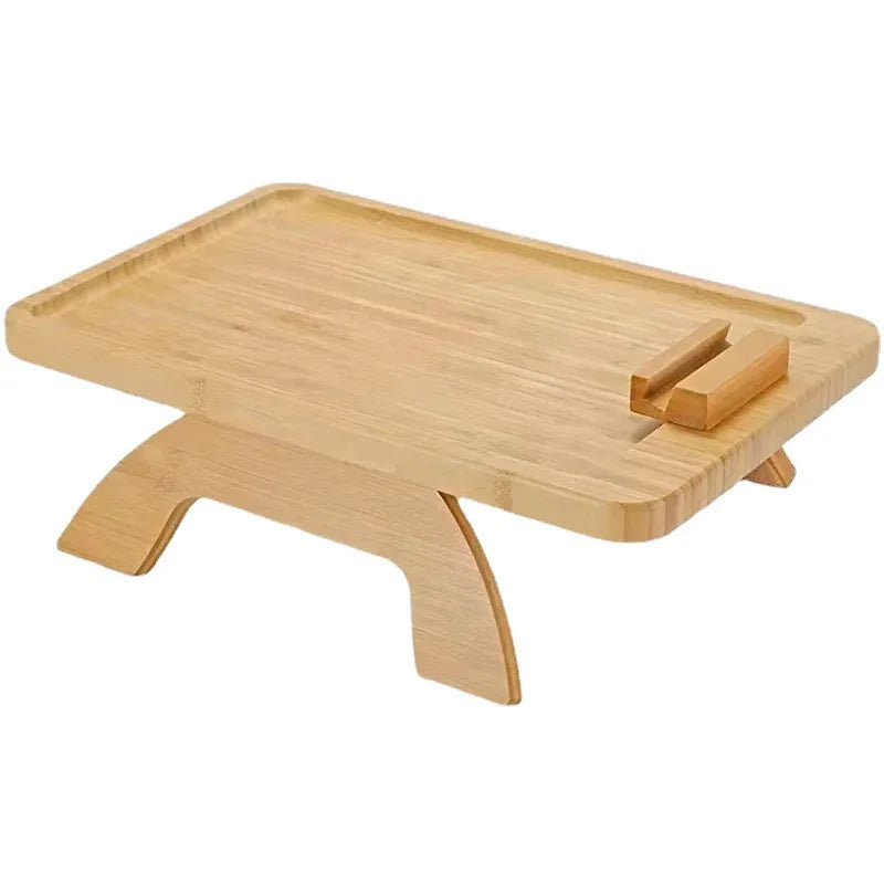 Wooden Clip-On Sofa Armrest Table Foldable Tray - Image 5