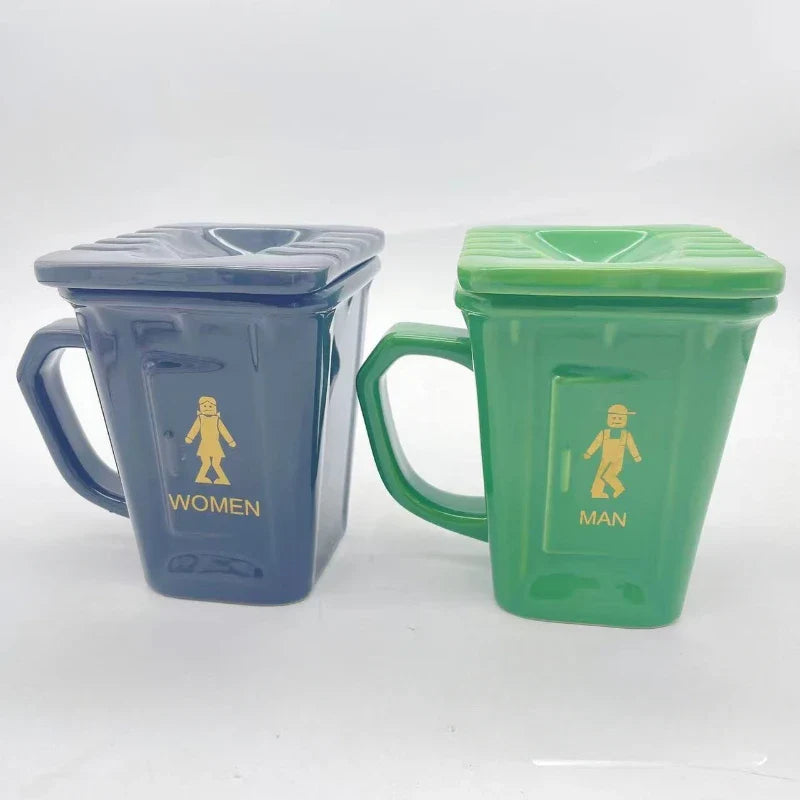 Squatting Toilet Shape Ceramic Mug - Image 2
