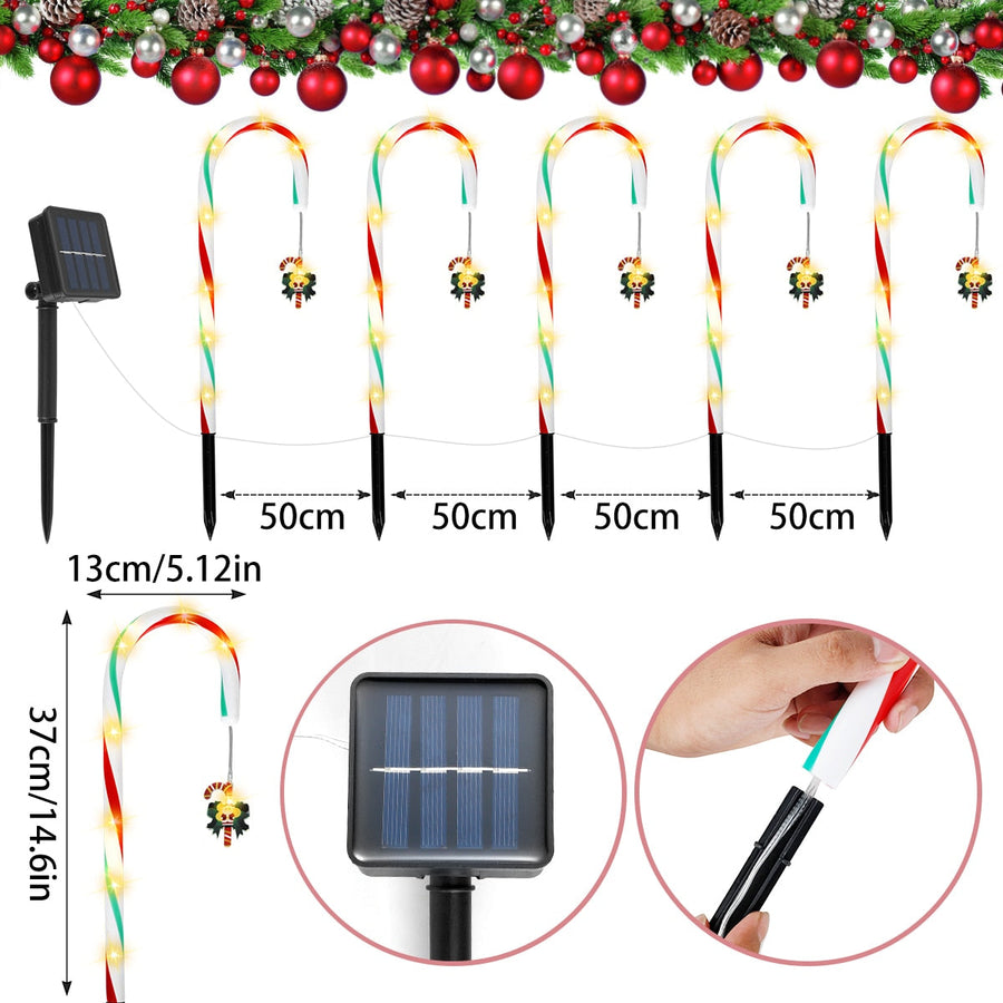 Candy Cane Lane LED Solar Lamp - Image 6