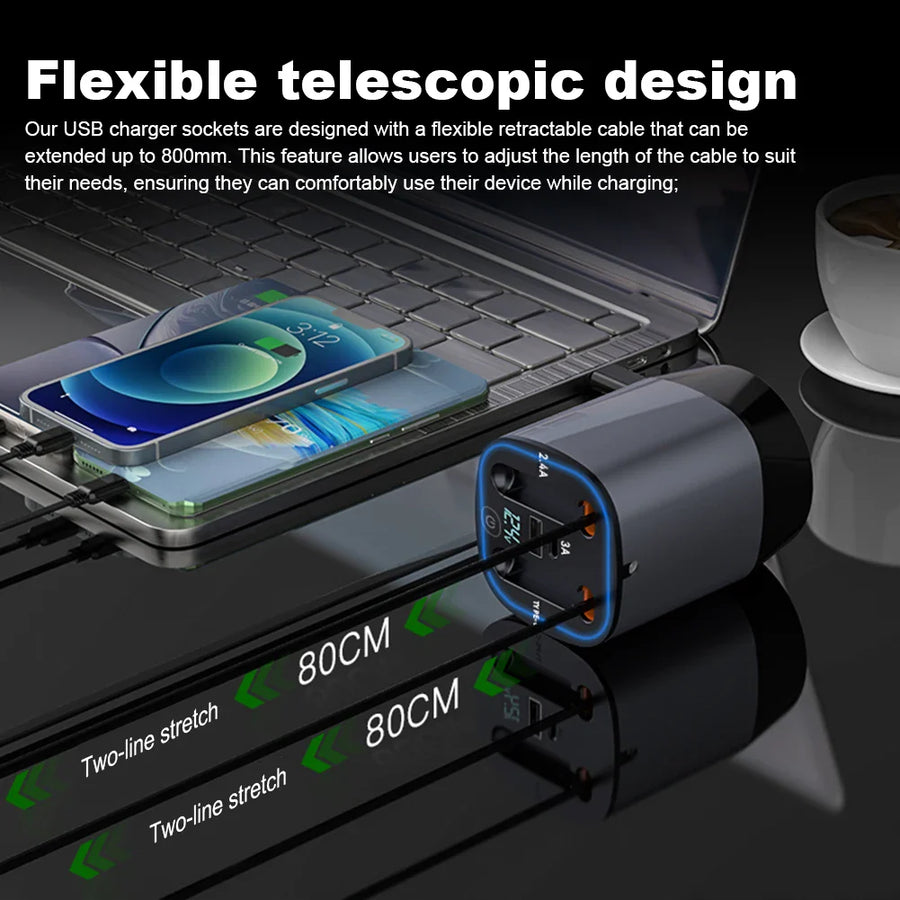 Smart Ride Retractable Car Fast Charger - Image 5