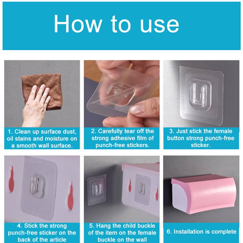 Double-Sided Adhesive Punch-Free Strong Wall Hook - Image 4