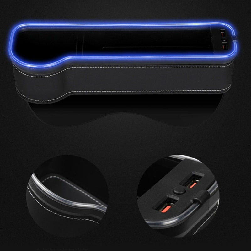 USB Charging LED Car Seat Gap Organizer - Image 4