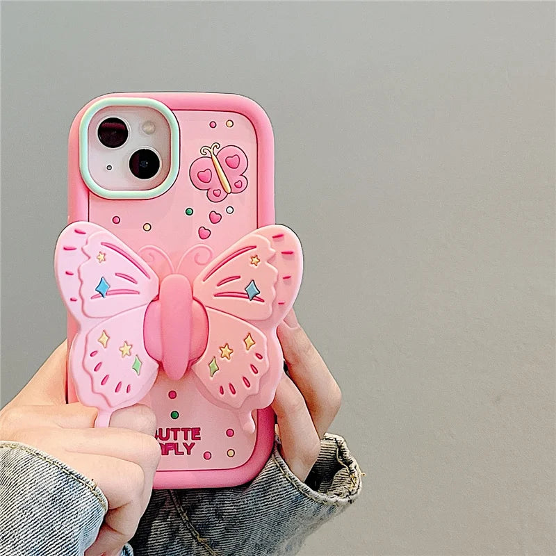 Lovely 3D Folded Butterfly Shockproof iPhone Case - Image 4