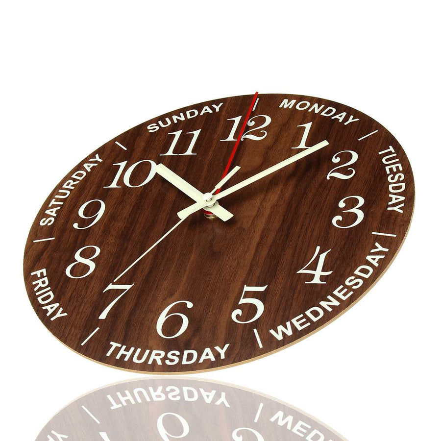 Nordic Luminous Wood Silent Wall Clock - Image 5