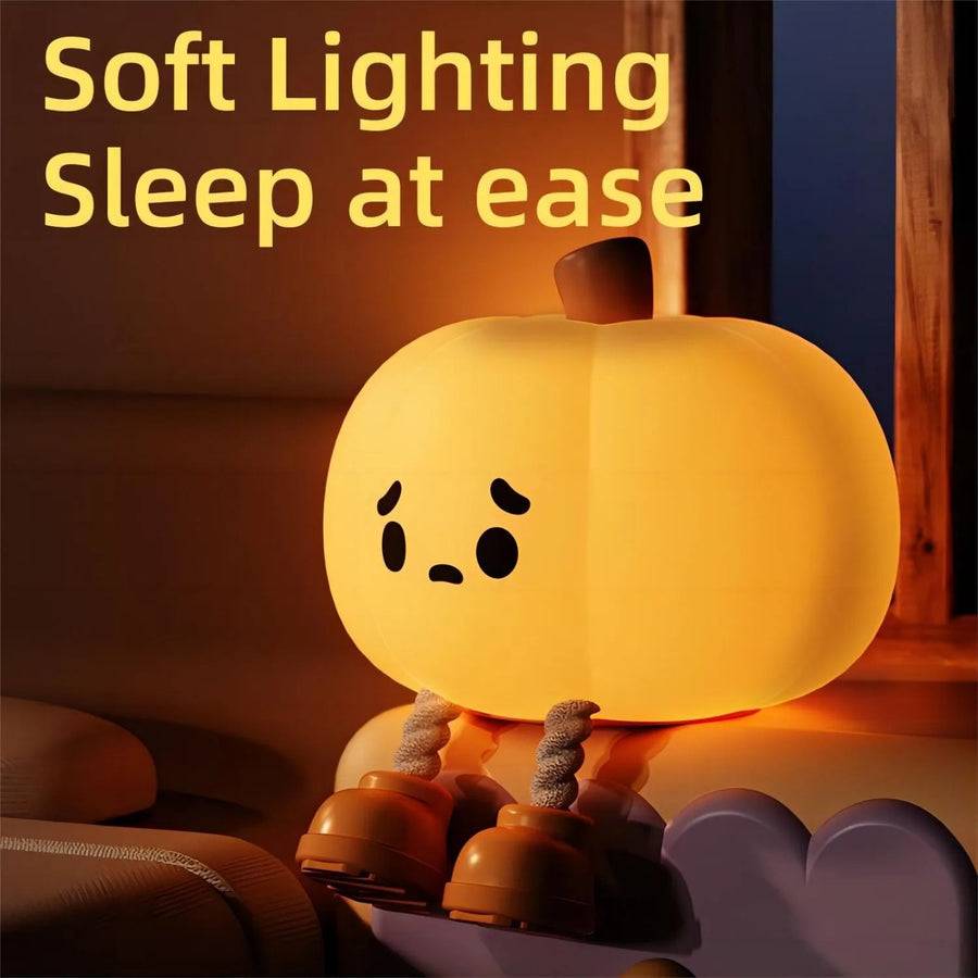 Sad Pumpkin Touch Sensor Lamp Decor - Image 3