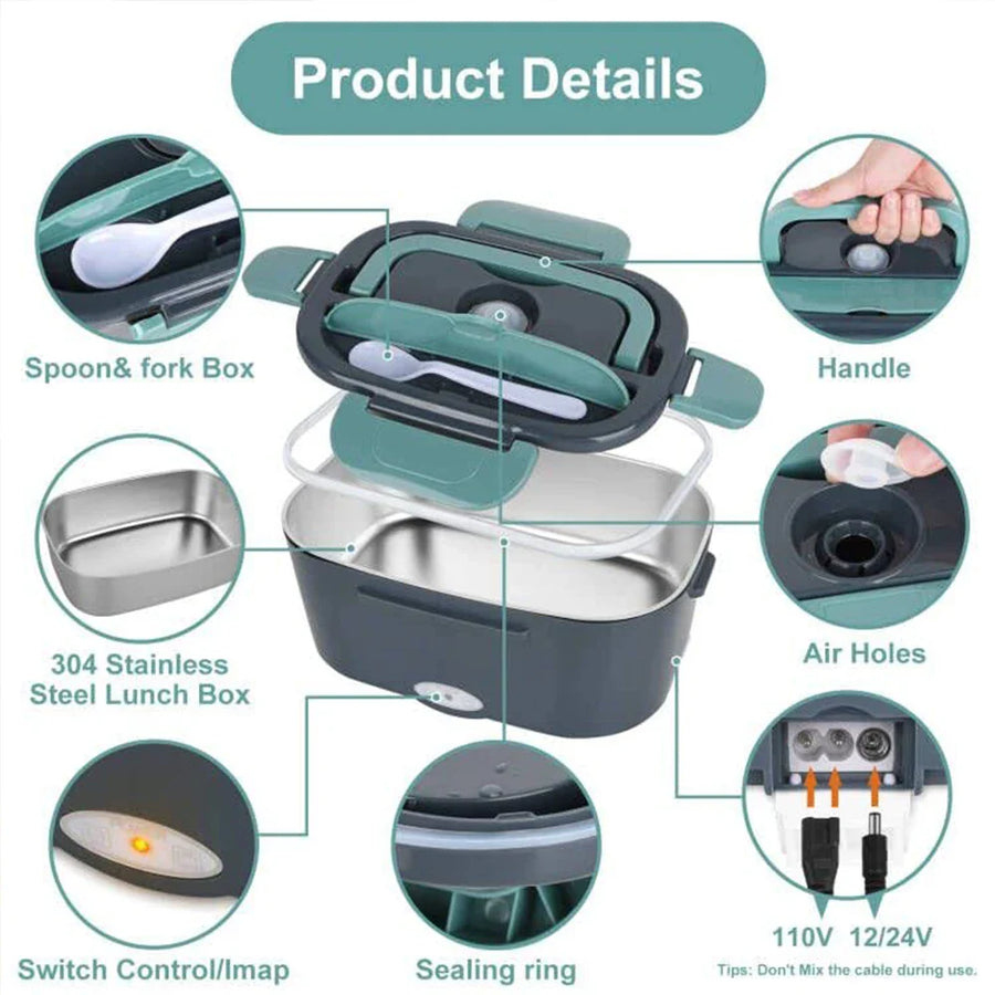 3in1 Electric Heat Fast Portable Meal Warmer Box - Image 2